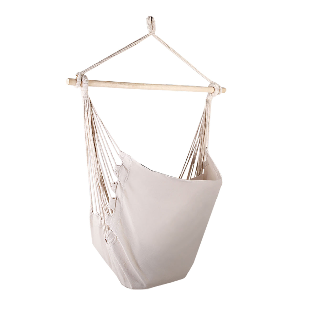 Gardeon Hammock Chair Outdoor Camping Hanging Hammocks Cushion Pillow Cream