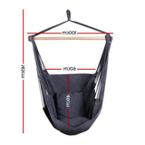 Gardeon Hammock Chair Outdoor Camping Hanging Hammocks Cushion Pillow Grey