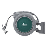 Green Fingers 30m Retractable Water Hose Reel, Wall Mounted Garden Hose 9-Pattern Nozzle