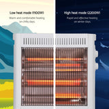 Devanti 2200W Infrared Radiant Heater Portable Electric Space Heating White