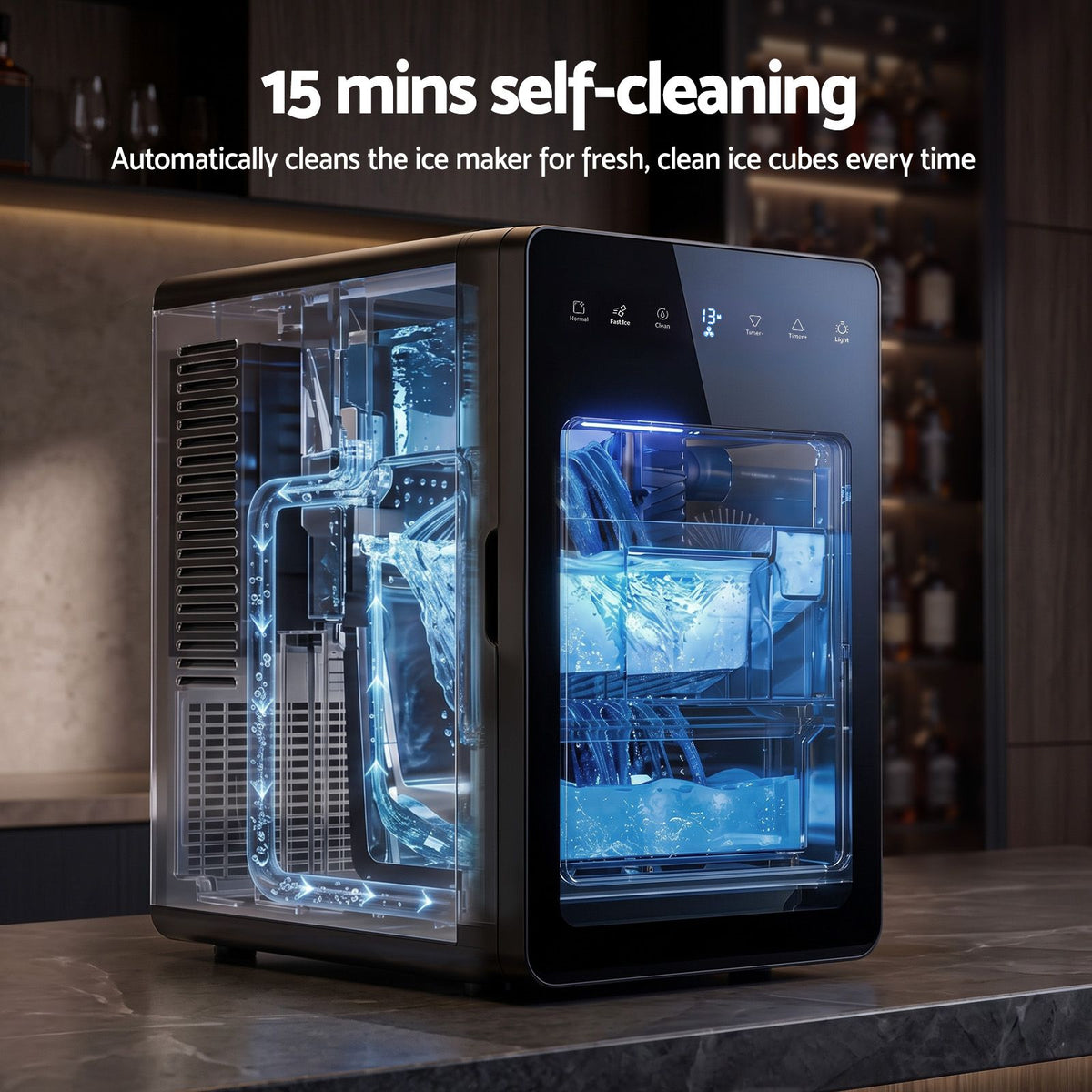 Devanti Ice Maker 5cm Large Ice Cubes Countertop Machine 150pcs/24h for Home