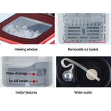 Devanti 12kg Ice Maker Machine Red