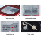 Devanti 12kg Ice Maker Machine Red