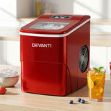 Devanti 12kg Ice Maker Machine Red