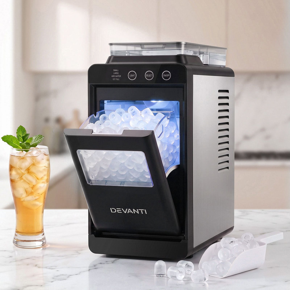 Devanti Ice Maker Ice Slim Compact Countertop Machine 12KG/24H for Home