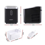 Devanti Ice Maker Portable Ice Machine Countertop Bullet Cube 12KG Black