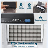 Devanti Ice Maker 23kg Portable Basket Square Cube Machine Black