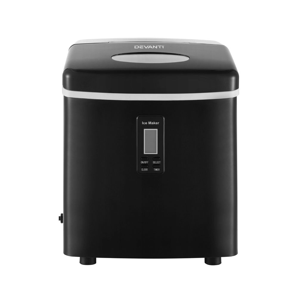 DEVANTI 3.2L Portable Ice Cube Maker Machine Benchtop Counter Black