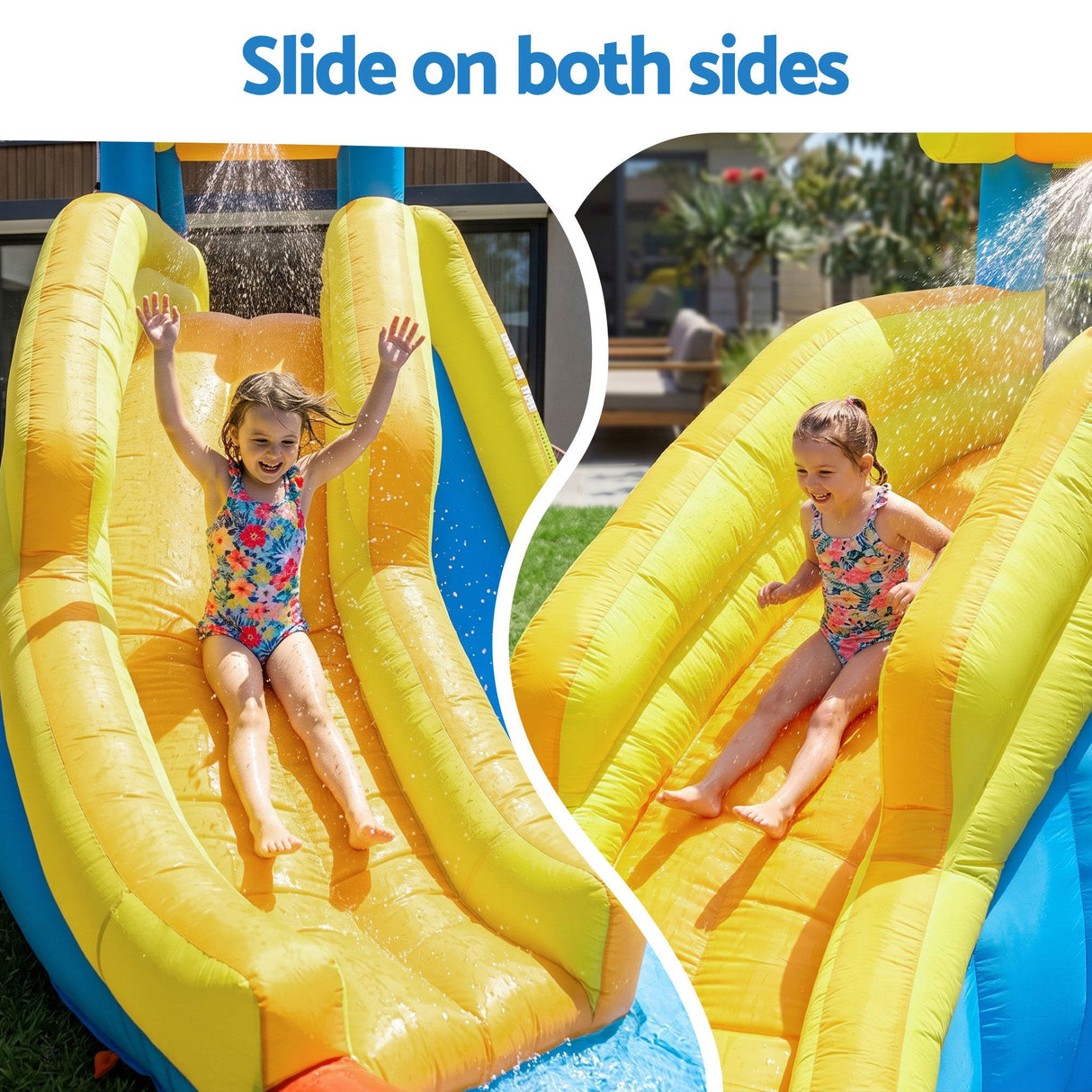 Keezi Inflatable Kids Pool Water Slide Splash Castle Football 622cmx542cm