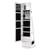 Artiss 360° Rotating Jewelry Cabinet Full Length Mirror, White