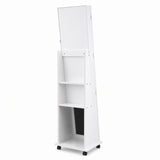 Artiss Jewelry Cabinet Frameless Full Length Mirror with Wheels, White