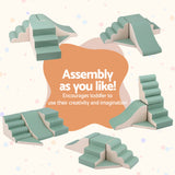 Keezi Kids Climbing Blocks 4-Piece Foam Toddler Playset Soft Indoor Climbing Toy Rocker