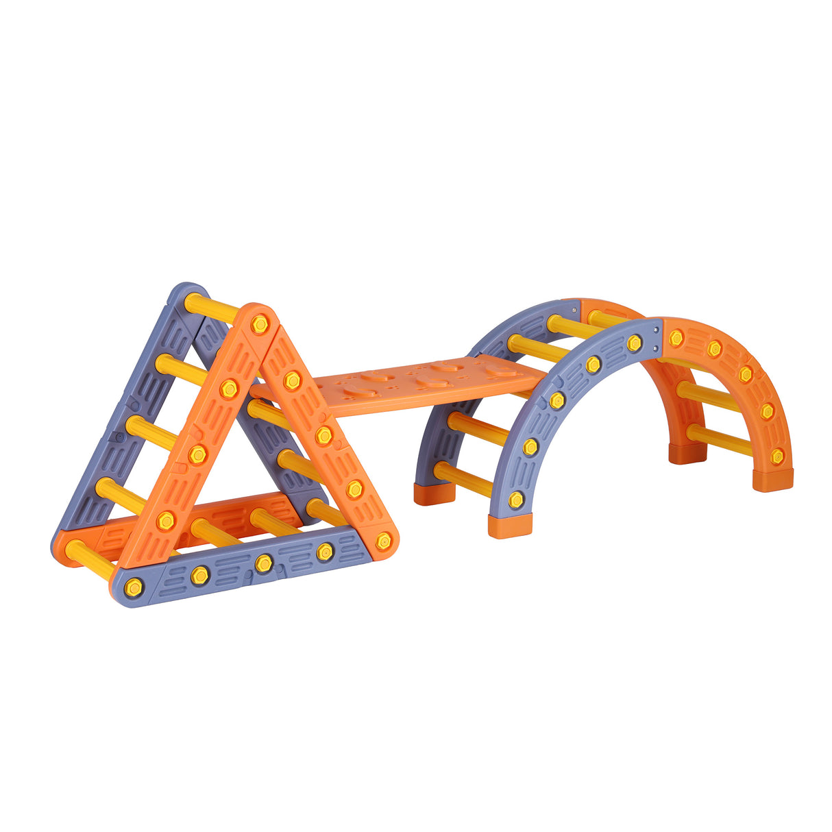 Kids Climbing Frame Set With Slide Indoor Outdoor Toddler Toys Pikler Triangle Climber With Arch