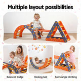 Kids Climbing Frame Set With Slide Indoor Outdoor Toddler Toys Pikler Triangle Climber With Arch