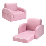 Keezi Kids Sofa 1 Seater Children Flip Open Couch Lounger Armchair Soft Pink