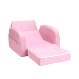 Keezi Kids Sofa 1 Seater Children Flip Open Couch Lounger Armchair Soft Pink