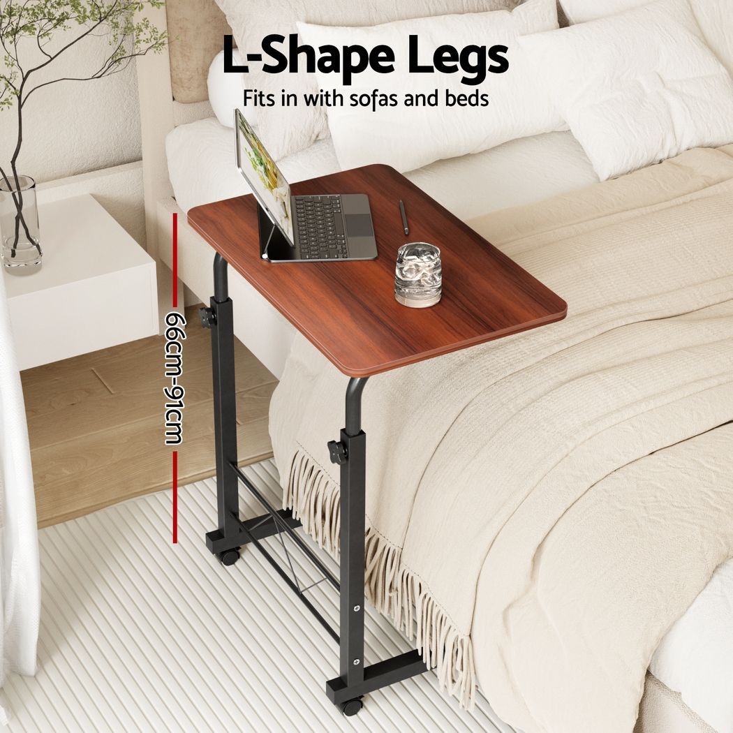 Mobile Lap Top Desk U-Shaped Design Black & Dark Wood