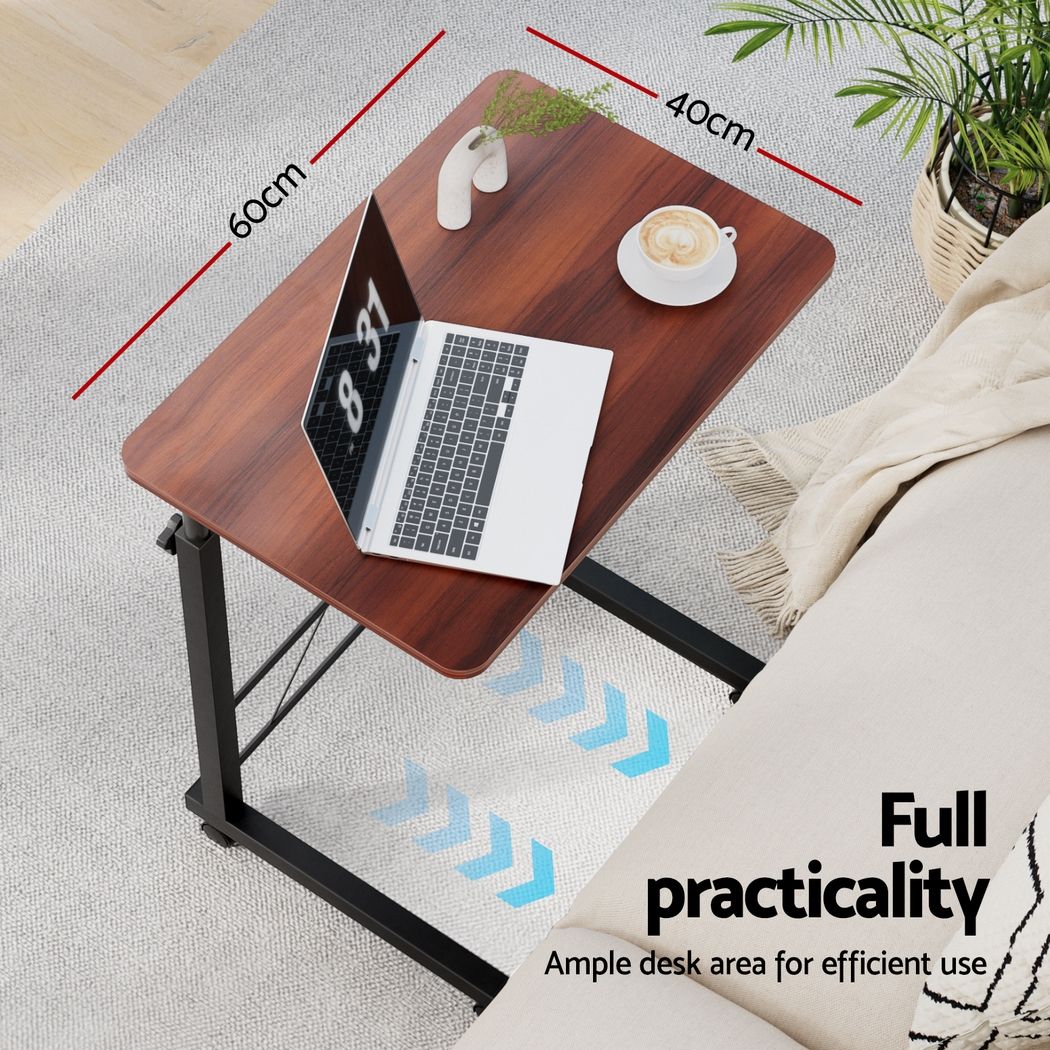 Mobile Lap Top Desk U-Shaped Design Black & Dark Wood