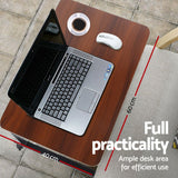Mobile Lap Top Desk U-Shaped Design Black & Dark Wood