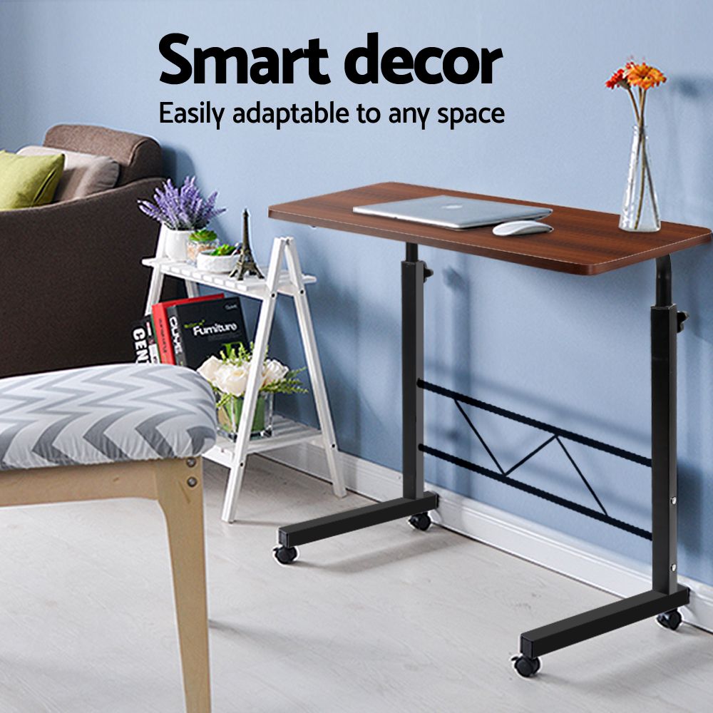 Mobile Lap Top Desk U-Shaped Design Black & Dark Wood