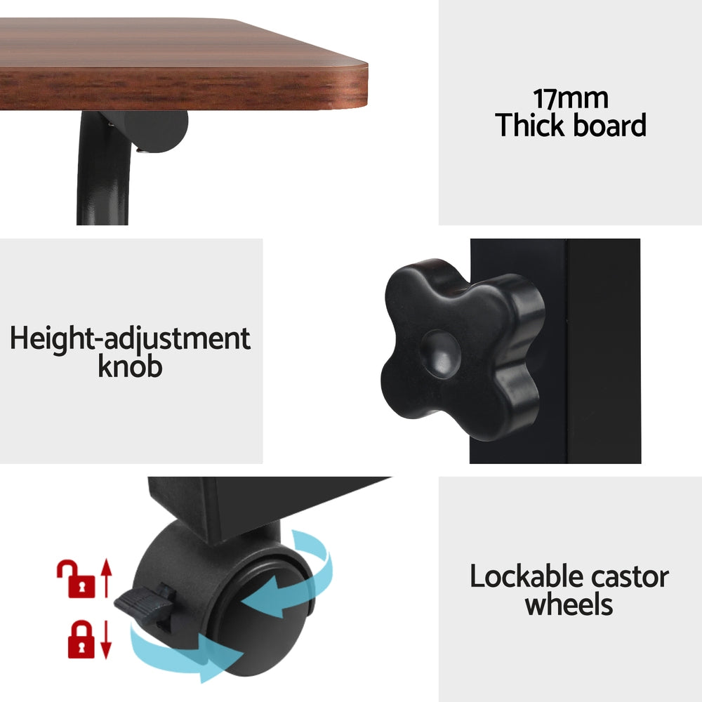 Mobile Lap Top Desk U-Shaped Design Black & Dark Wood