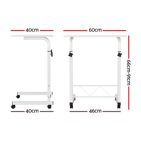 Mobile Laptop Desk U Shaped Design White