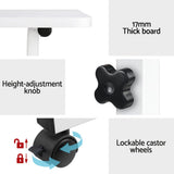 Mobile Laptop Desk U Shaped Design White