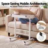 Artiss Adjustable Laptop Desk Mobile Bedside Table Hidden Storage Wood