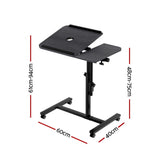 Rotating Mobile Laptop Adjustable Desk with USB Cooler Black