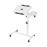 Rotating Mobile Laptop Adjustable Desk with USB Cooler White