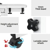 Rotating Mobile Laptop Adjustable Desk with USB Cooler White