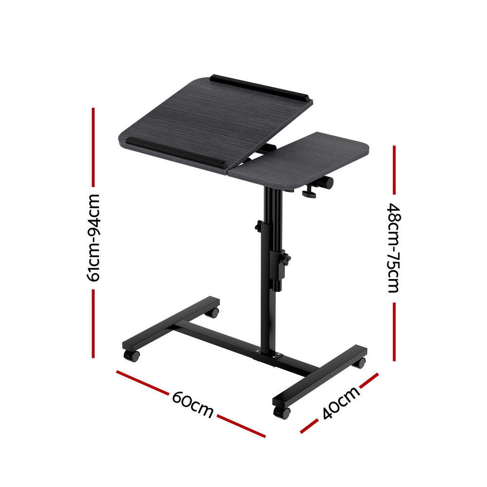 Rotating Mobile Laptop Adjustable Desk Black