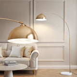 Artiss Modern Arched Floor Lamp Gold Brass Standing Heavy-Duty Marble Base for Living Room Bedroom