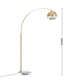 Artiss Modern Arched Floor Lamp Gold Brass Standing Heavy-Duty Marble Base for Living Room Bedroom