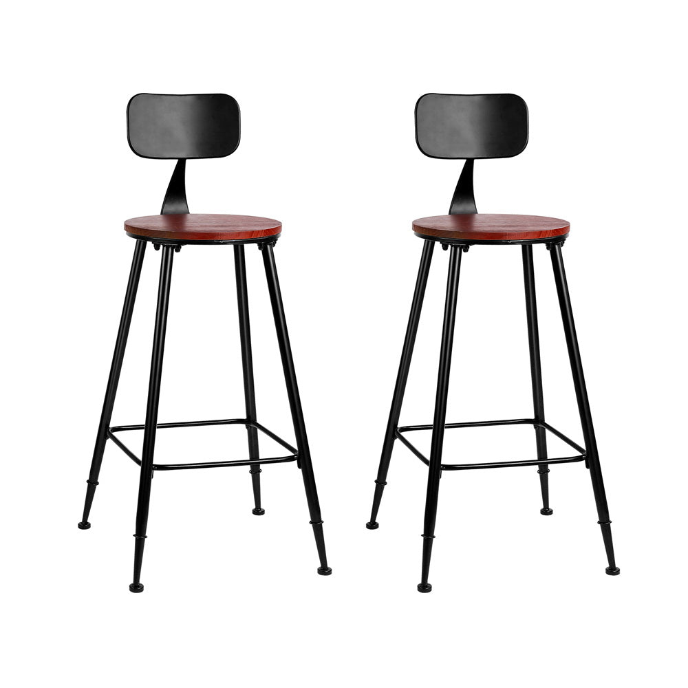 Alex 2x Bar Stools Vintage Metal Chairs