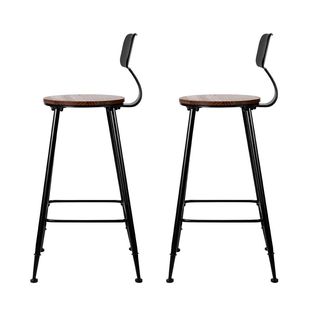 Alex 2x Bar Stools Vintage Metal Chairs