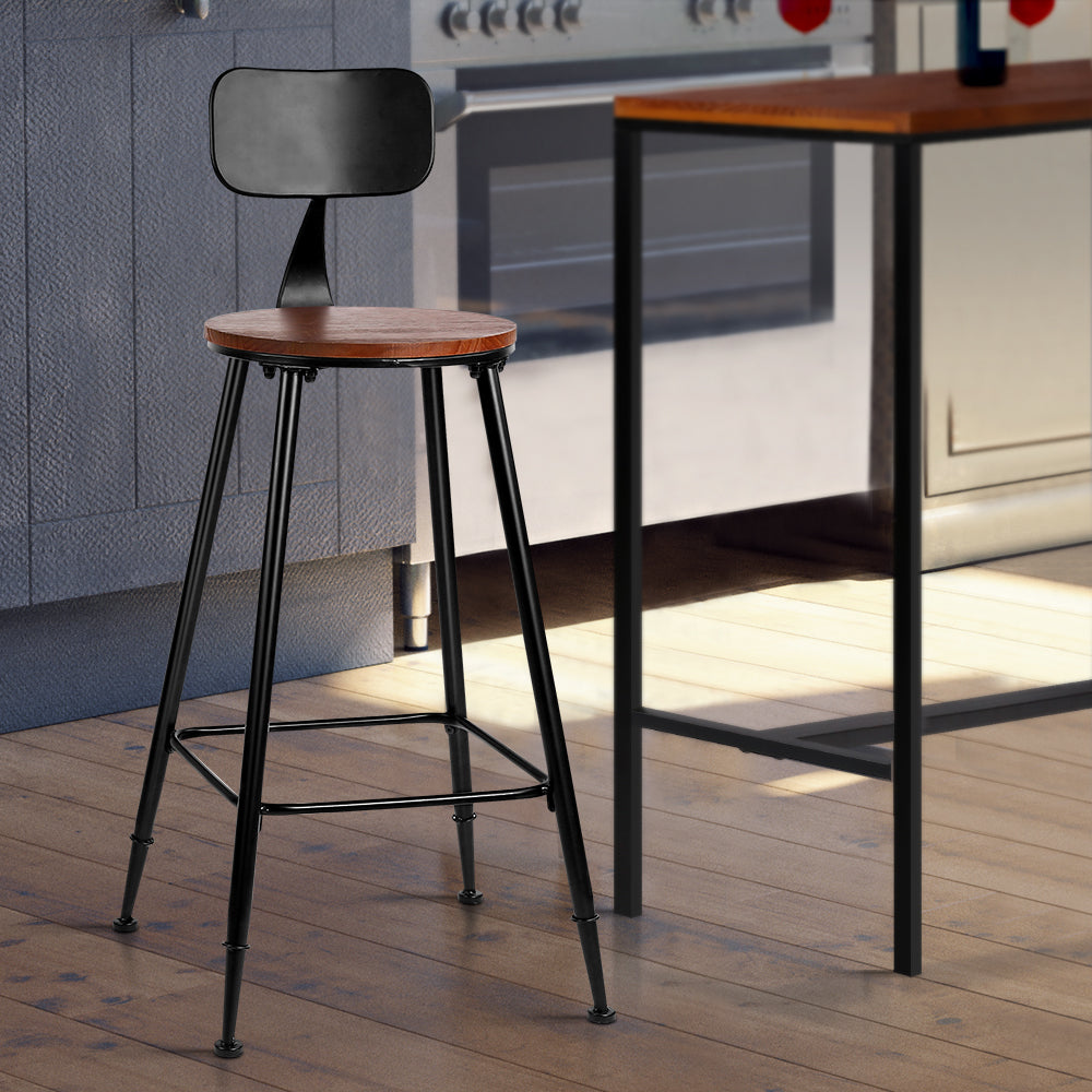 Alex 2x Bar Stools Vintage Metal Chairs