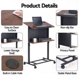 Artiss Mobile Lectern Podium Stand with Storage Shelf Height Adjustable Laptop Desk Black & Walnut