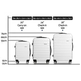 Wanderlite 3Set 20-24-28 Inch Luggage with TSA Lock Spinner Travel Suitcase Carry On Hard Shell Luggage Case White