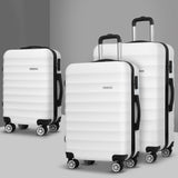Wanderlite 3Set 20-24-28 Inch Luggage with TSA Lock Spinner Travel Suitcase Carry On Hard Shell Luggage Case White