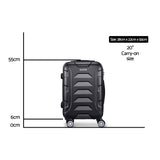 Wanderlite 20 Inch Luggage with Zipper Lock Travel Suitcase Carry On Hard Shell Luggage Case Black