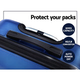Wanderlite 2Set 20-28 Inch Luggage with TSA Lock Spinner Carry On Hard Shell Travel Suitcase Luggage Case Blue