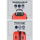 Wanderlite 20-28 Inch Luggage 2Set with TSA Lock Spinner Carry On Hard Shell Travel Suitcase Luggage Case Red