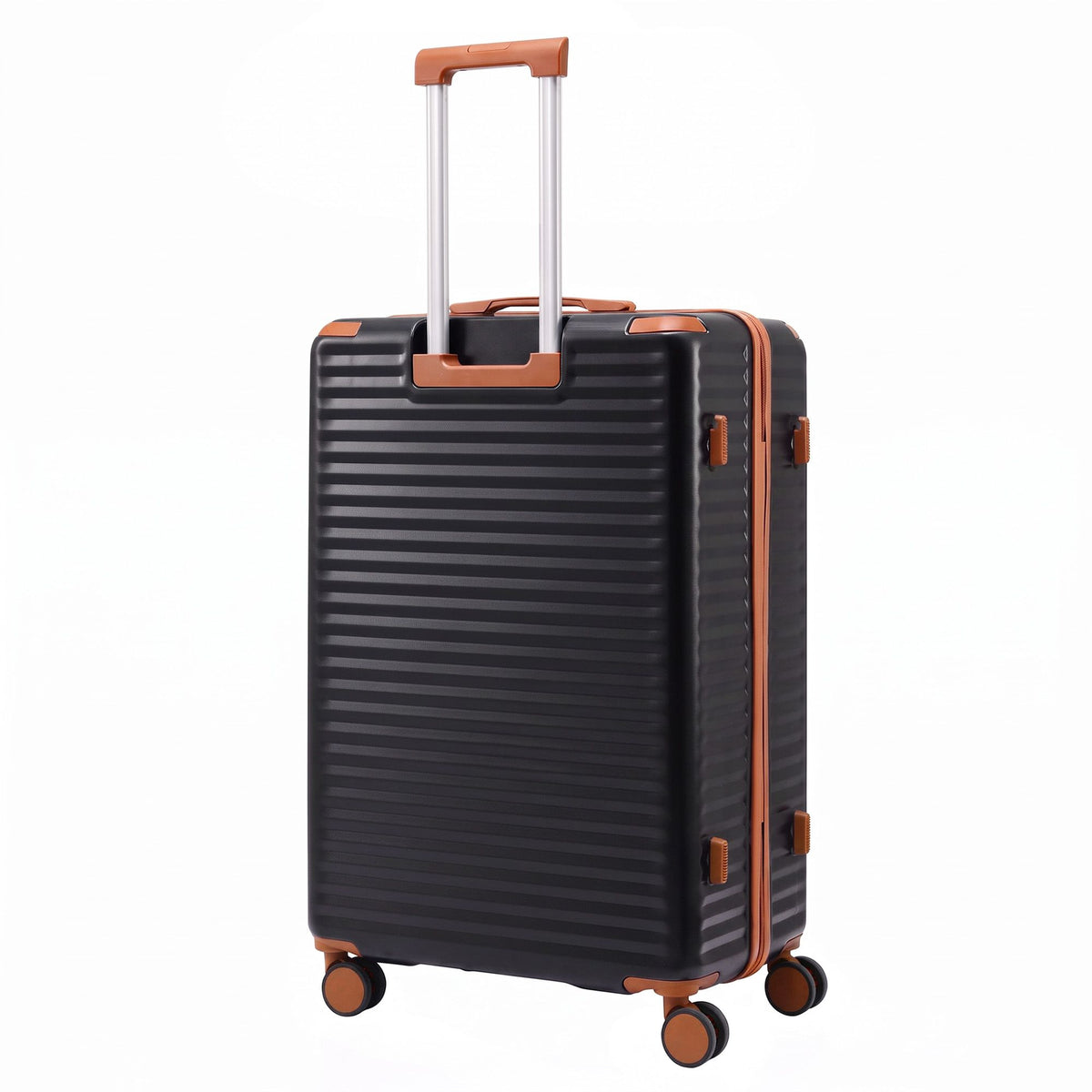 Wanderlite 5pcs Luggage Suitcase Set Trolley Travel TSA Lightweight Hard Case Black Brown