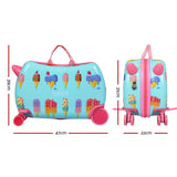 Wanderlite 17" Kids Ride On Luggage Children Suitcase Trolley Travel Ice Cream