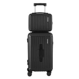 Wanderlite 2pcs Trunk Luggage Suitcase Travel Carry On TSA Lock 12" 20" Black