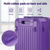 Wanderlite 2pcs Trunk Luggage Suitcase Travel Carry On TSA Lock 12" 20" Purple