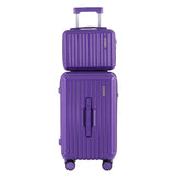 Wanderlite 2pcs Trunk Luggage Suitcase Travel Carry On TSA Lock 12" 20" Purple