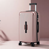 Wanderlite 28" Trunk Luggage Suitcase Travel 5 Wheels Type-C Port TSA Rose Gold