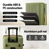 Wanderlite 28" Modern Vertical Trunk Luggage Suitcase Travel 5 Wheels Type-C TSA Olive Green